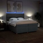 vidaXL Sommier à lattes de lit avec matelas Gris foncé 200x200cm Tissu