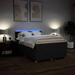 vidaXL Sommier à lattes de lit avec matelas Noir 140x190 cm Tissu