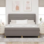 Lit à sommier box spring vidaXL avec matelas taupe 180x200 cm en tissu