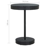 vidaXL Ensemble de bar de jardin 5 Pièces et coussins Résine tressée Noir