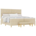 Lit Box Spring vidaXL avec Matelas & Banc Crème 200x200 cm Tissu