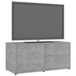 vidaXL Meuble TV Gris béton 80x34x36 cm Bois d'ingénierie
