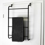 Bathroom Solutions Porte-serviettes suspendu de porte Métal Noir