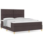 vidaXL Lit avec sommier et matelas marron foncé super king