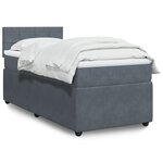 vidaXL Sommier à lattes de lit et matelas Gris foncé 90x200 cm Velours