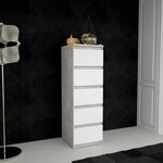 Commode CHELSEA 5 tiroirs - 41 8 cm - optique béton clair KILOX et blanc mat