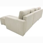 Canapé d'angle convertible panoramique PHAREL5/6 places - Perle - Coffre de rangement - 297 x 155 x 85