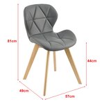 Lot de 2 chaises similicuir 81 x 57 x 49 cm gris 03_0006758