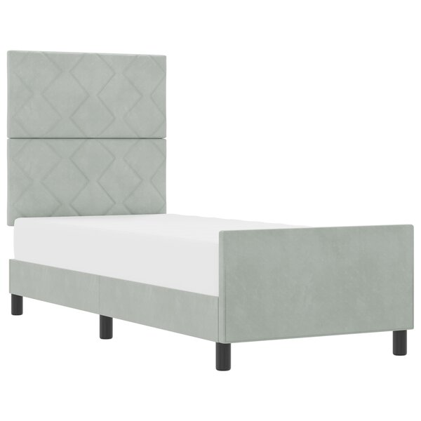 Lit vidaXL Gris clair 80x200 cm Velours