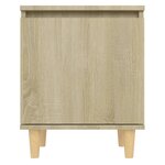 vidaXL Table de chevet avec pieds en bois Chêne sonoma 40x30x50 cm