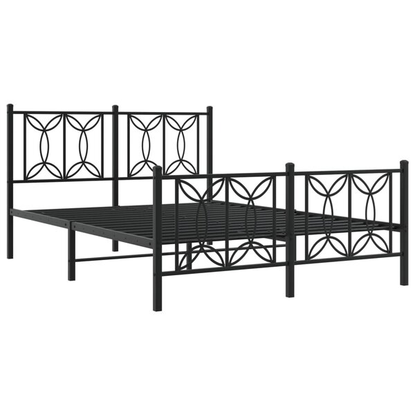 vidaXL Cadre de lit métal sans matelas avec pied de lit noir 140x200cm