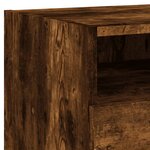 vidaXL Table de chevet avec lumières LED chêne fumé 40x39x37 cm