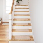 Tapis d'escalier vidaXL avec support en latex Crème 25x60 cm