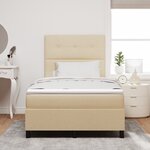 vidaXL Lit à ressort avec matelas & LED Crème 120x200 cm Tissu
