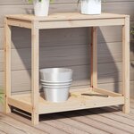 vidaXL Table de rempotage avec étagère 82 5x50x75cm bois massif de pin