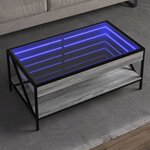 vidaXL Table basse avec LED infini sonoma gris 90x50x38 cm