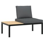 vidaXL Salon de jardin 3 Pièces avec coussins noir aluminium
