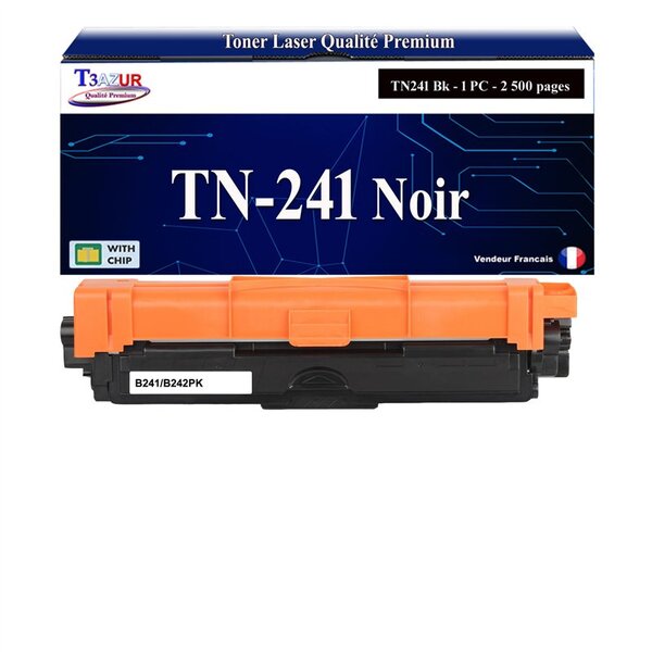T3AZUR - Toner compatible avec Brother TN241 pour Brother HL-3150CDW  HL3150CDW - Noir