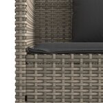 vidaXL Banc de jardin avec coussins gris résine tressée