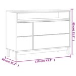 vidaXL Commode FLAM 110x40x80 cm bois de pin massif