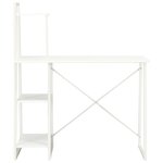 Bureau table poste de travail meuble d'ordinateur informatique étude avec étagère 102 x 50 x 117 cm blanc 02_0023475