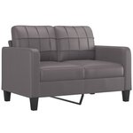 vidaXL Canapé 2 places avec oreillers gris 120 cm similicuir