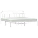 vidaXL Cadre de lit métal sans matelas et tête de lit blanc 193x203 cm