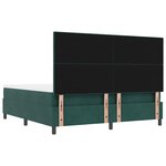 vidaXL Lit à Ressorts avec Matelas & Banc Vert Foncé 180x200 cm Velours