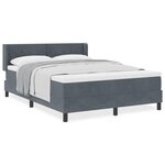 Lit à sommier tapissier avec matelas gris foncé 140x200 cm en velours