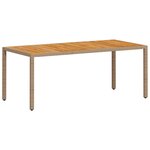 vidaXL Ensemble à manger de jardin et coussins 7Pièces beige rotin acacia