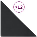 vidaXL Panneaux muraux 12 Pièces Noir 30x30 cm Similicuir 0 54 m²