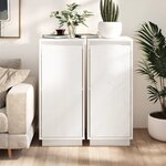 vidaXL Buffets 2 Pièces Blanc 31 5x34x75 cm Bois massif de pin