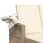 vidaXL Chaise longue double avec auvent et coussins beige poly rotin