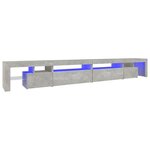 vidaXL Meuble TV avec lumières LED Gris béton 290x36 5x40 cm