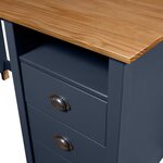 Bureau table poste de travail meuble d'ordinateur informatique étude Hill avec 3 tiroirs 120 x 50 x 74 cm Pin solide gris 02_0023860