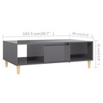 vidaXL Table basse gris brillant 103 5x60x35 cm bois d'ingénierie