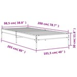 vidaXL Cadre de lit chêne sonoma 100x200 cm bois d'ingénierie et métal