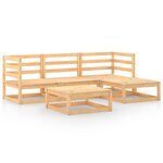 Salon de jardin meuble d'extérieur ensemble de mobilier 5 pièces bois de pin massif 02_0016546