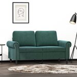 vidaXL Canapé à 2 places Vert foncé 120 cm Velours