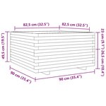 vidaXL Jardinière cire marron 90x90x49 5 cm bois de pin massif