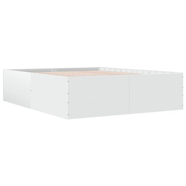 vidaXL Cadre de lit blanc 160x200 cm bois d'ingénierie