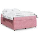vidaXL Sommier à lattes de lit avec matelas Rose 140x200 cm Velours