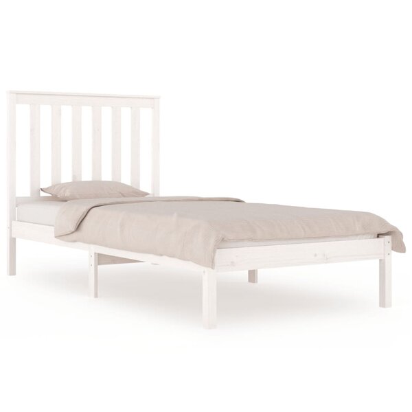 vidaXL Cadre de lit sans matelas blanc bois massif 100x200 cm