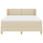 Lit à ressorts vidaXL avec matelas en crème  140x200 cm en tissu