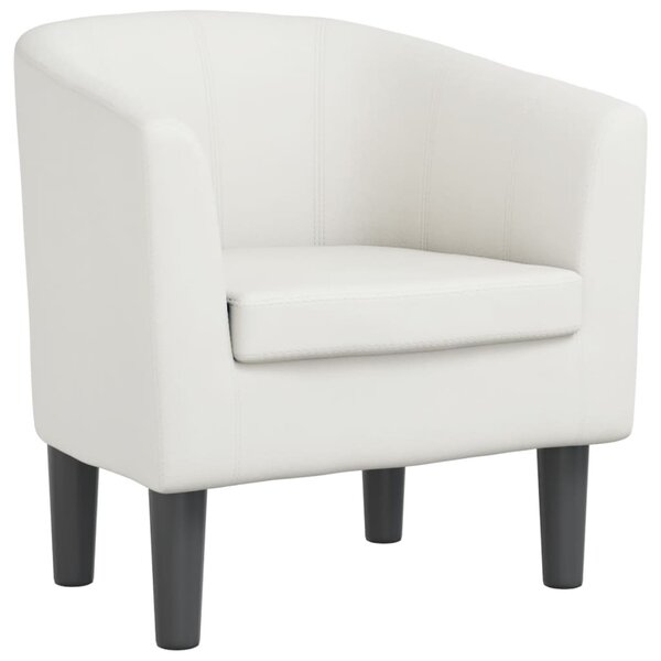 vidaXL Fauteuil cabriolet blanc similicuir