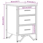 vidaXL Table de chevet chêne fumé 40x41x60 cm bois d'ingénierie