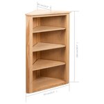 vidaXL Étagère d'angle 59x36x100 cm Bois de chêne massif