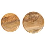 vidaXL Tables d'appoint rondes 2 Pièces Bois de manguier solide et acier