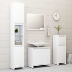 vidaXL Ensemble de meubles de salle de bain 4Pièces Blanc Bois ingénierie