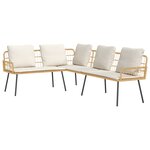 Ensemble de canapé de jardin 2 pièces avec coussins en poly rotin naturel